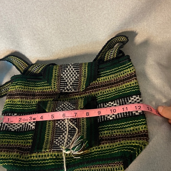 Backpack Woven Multicolor Boho Bag Hippie Drawstring - Picture 8 of 10